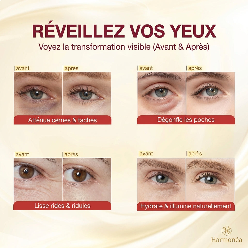crème yeux anti cernes | soin contour des yeux anti poches | soin yeux 3 en 1 | texture crème contour des yeux | femme appliquant crème yeux | soin yeux anti âge | crème hydratante contour des yeux | routine soin contour des yeux